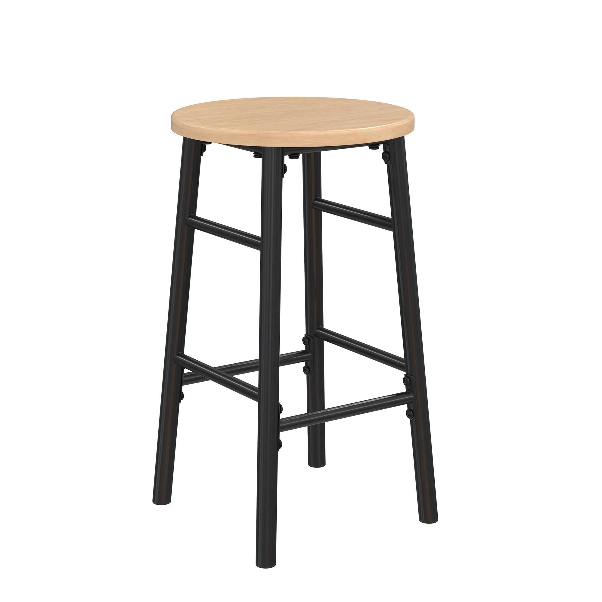 RealRooms Jace Kitchen 3 Piece Pub Set, Wood Finish and Metal Frame