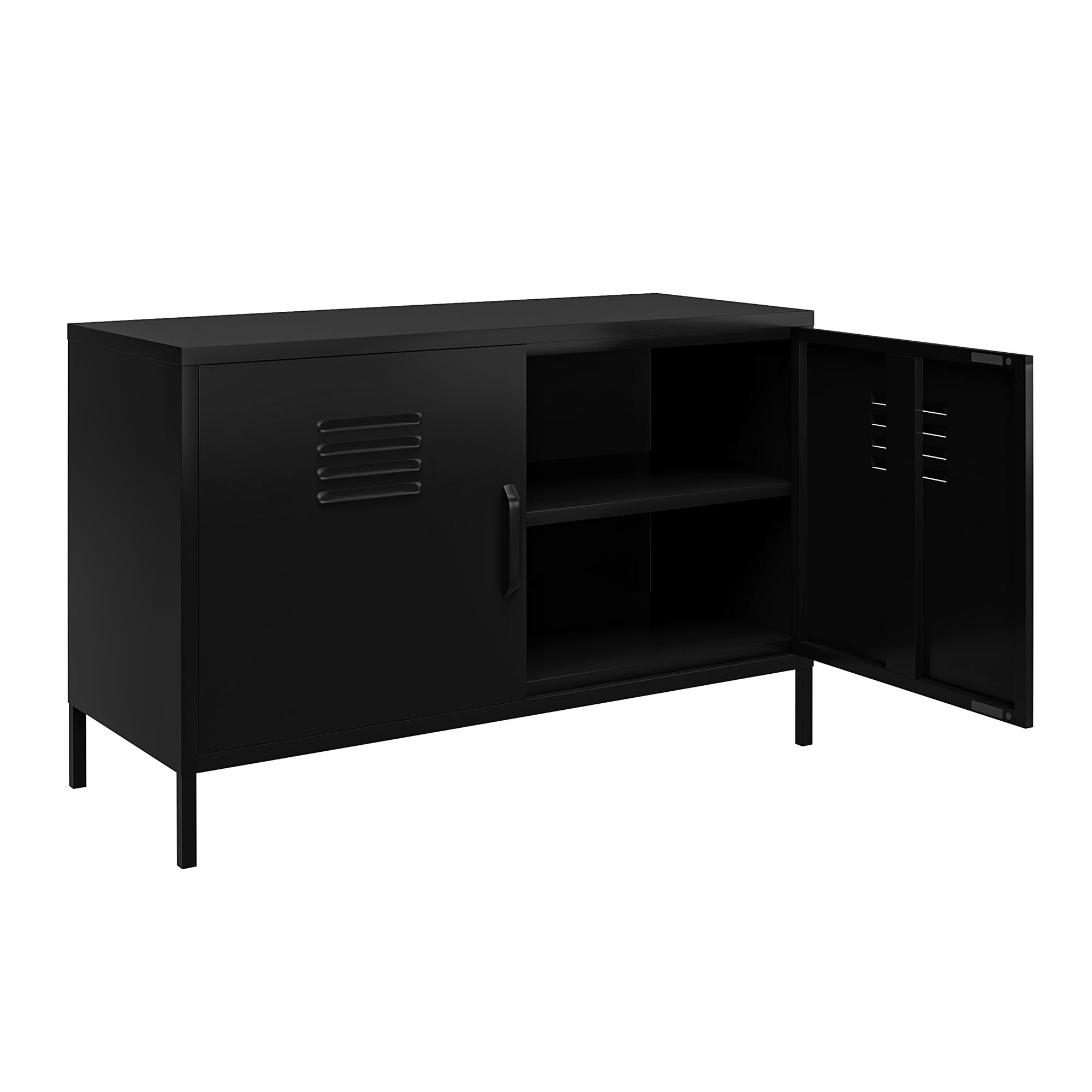 Black metal accent deals cabinet