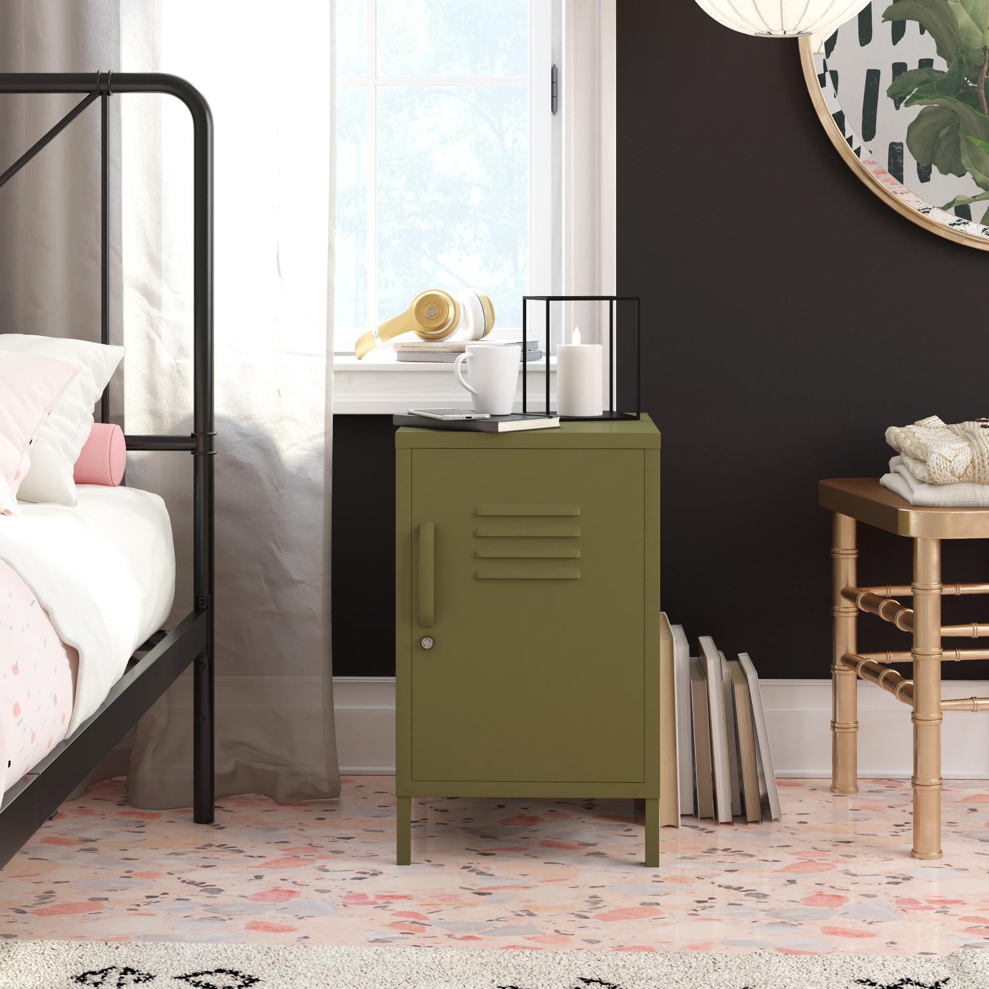 RealRooms Shadwick Metal Locker End Table Black